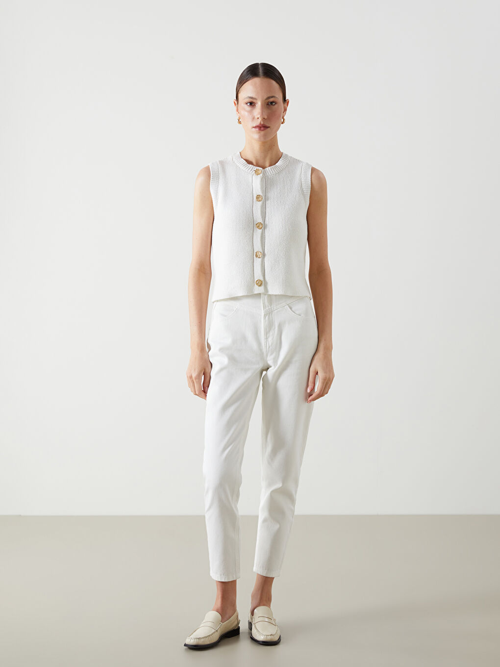 LCW Vision Crew Neck Women's Knitwear Waistcoat -S5LN23Z8-FDU