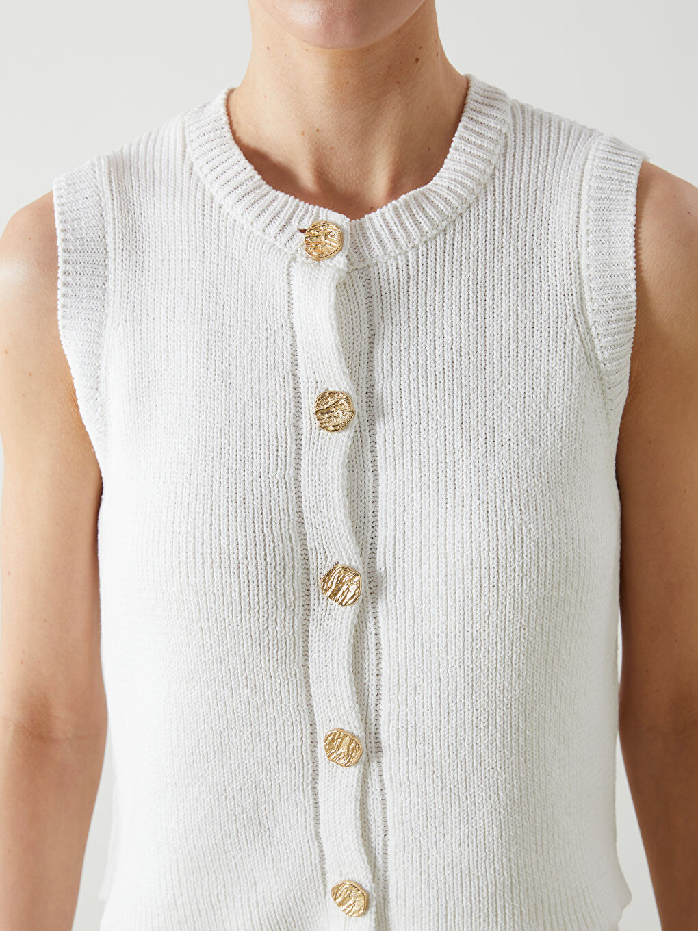 LCW Vision Crew Neck Women's Knitwear Waistcoat -S5LN23Z8-FDU