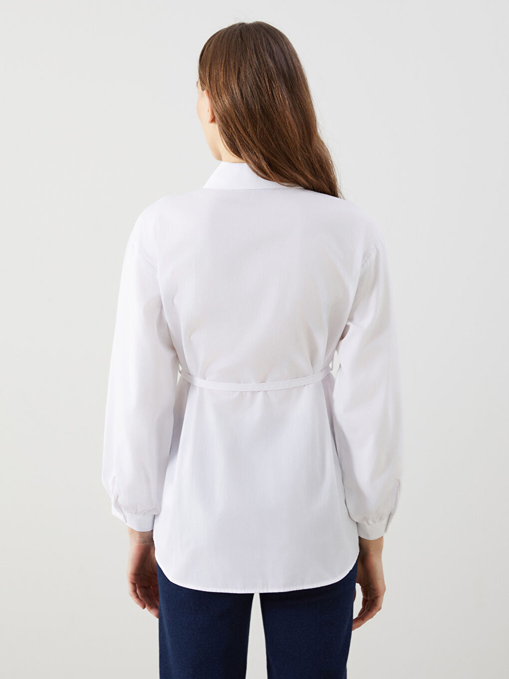 LCW Modest Ekru Oversize Poplin Kadın Gömlek Tunik - 3