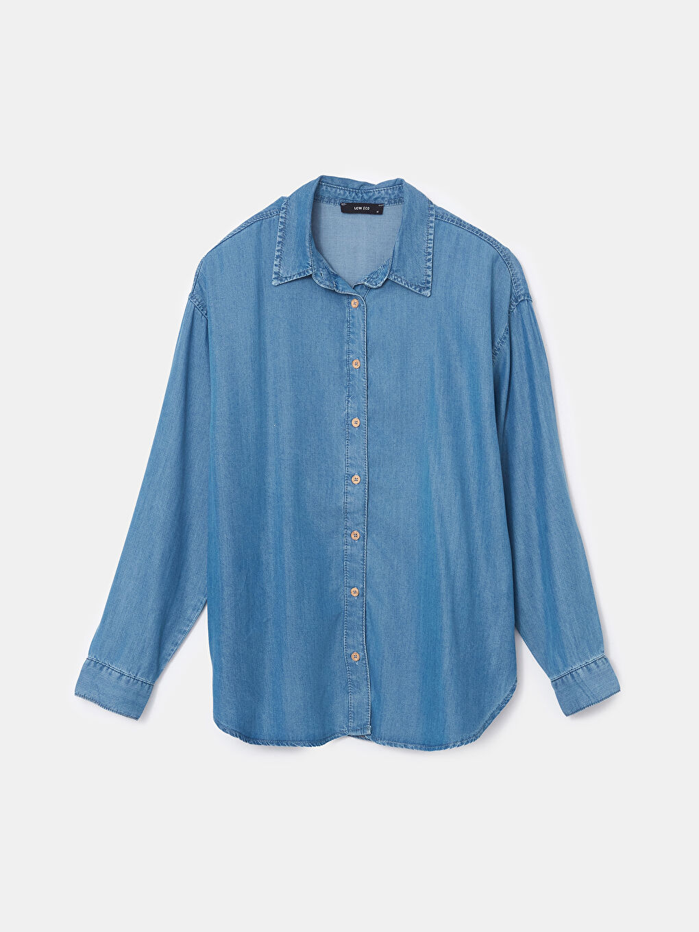 LCW ECO Indigo Oversize Kadın Jean Gömlek - 4