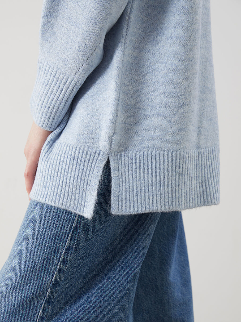 Mavi Bisiklet Yaka Kadın Triko Tunik-2