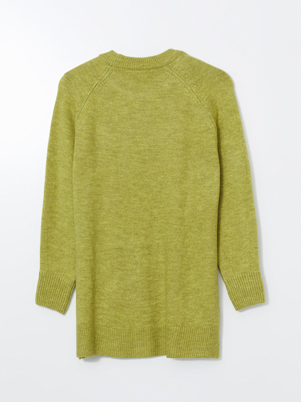 Yeşil Bisiklet Yaka Kadın Triko Tunik-5