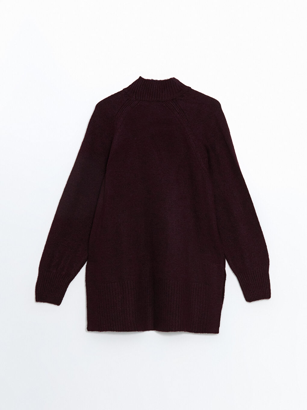 Mor Dik Yaka Oversize Kadın Triko Tunik-5