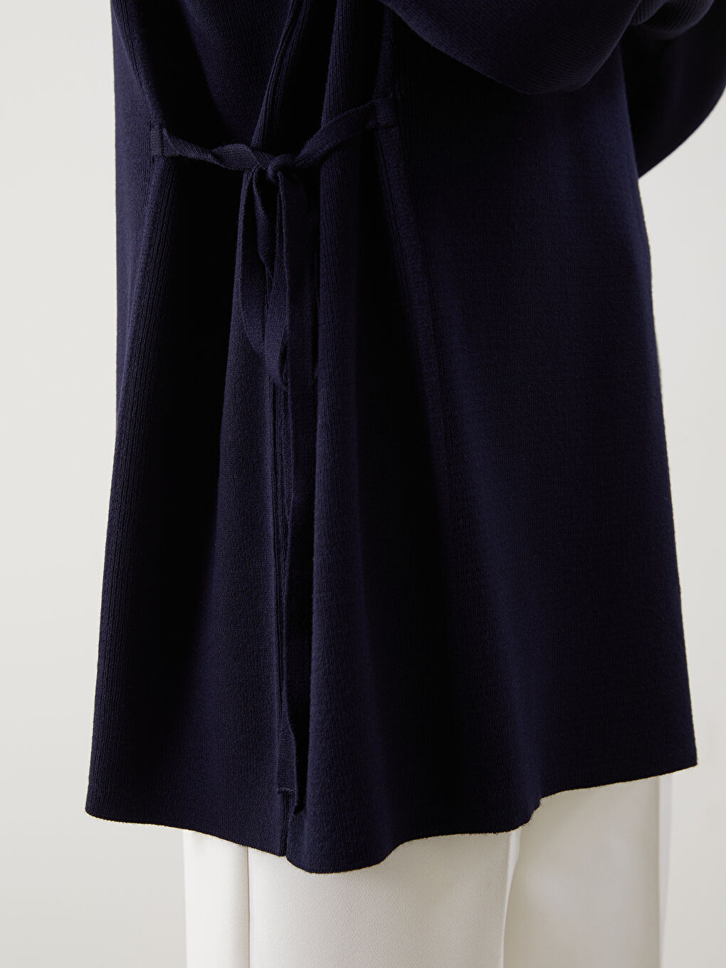 Lacivert Dik Yaka Oversize Kadın Triko Tunik-2