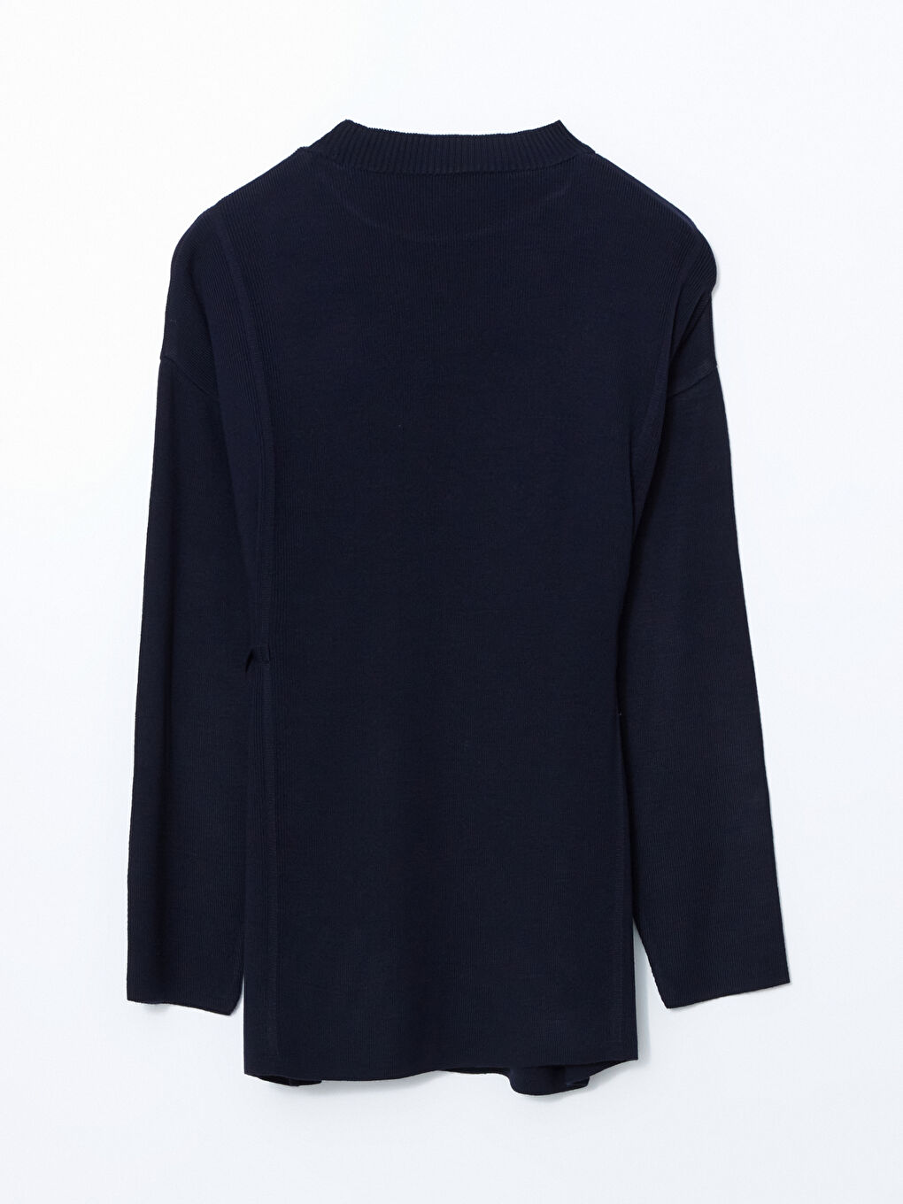 Lacivert Dik Yaka Oversize Kadın Triko Tunik-5