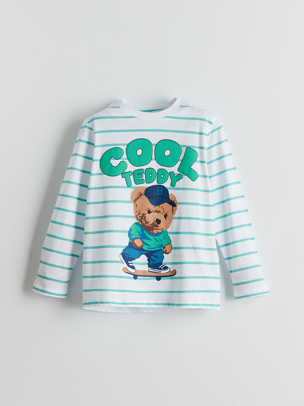 Crew Neck Teddy Bear Print Boy’S Pajama Set -S5LN86Z1-LU7