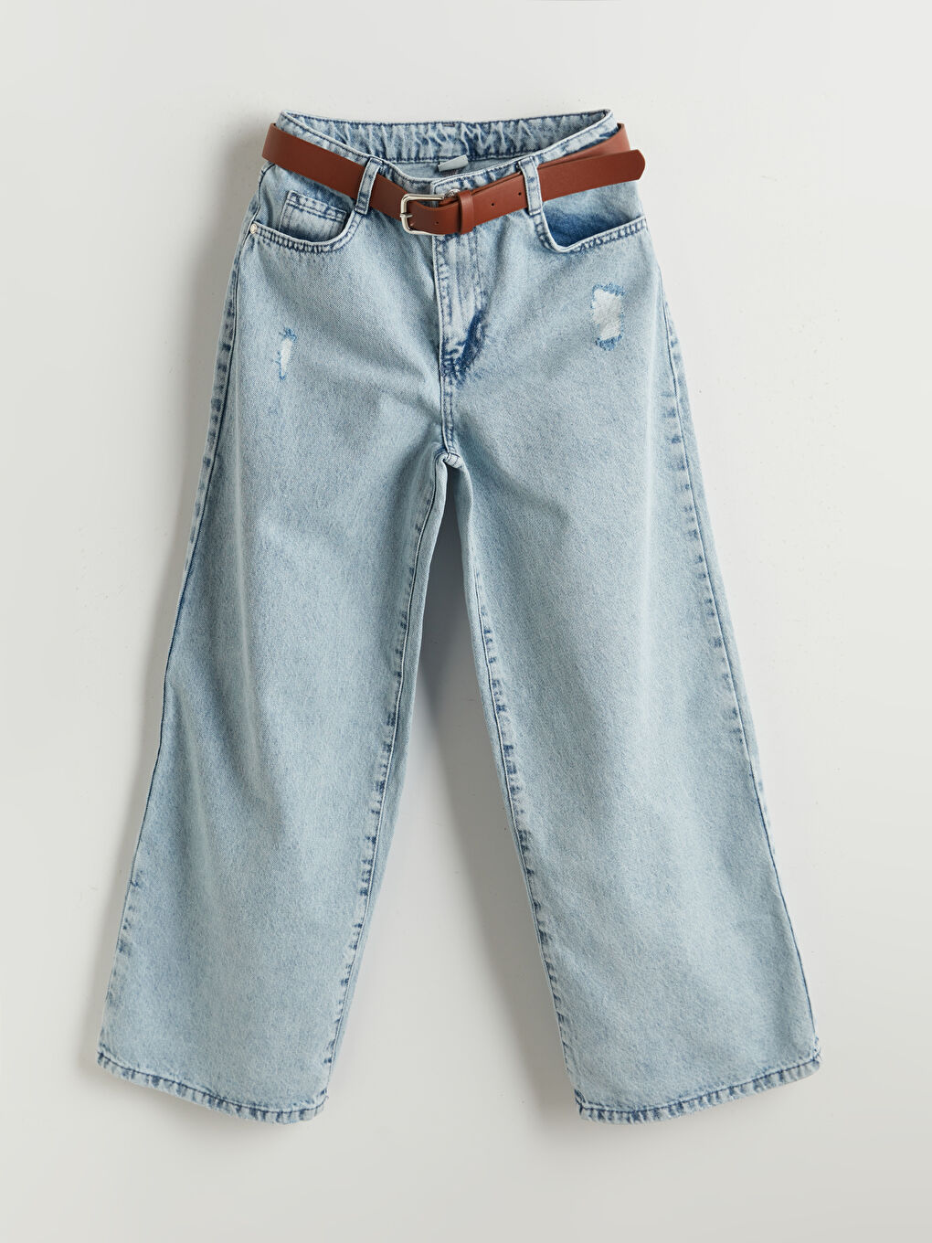 LCW Kids Mavi Beli Ayarlanabilir Lastikli Kız Çocuk Jean Pantolon