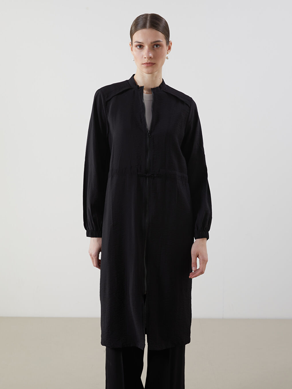 LCW Modest Grandad Collar Women's Shirt Tunic -S5LO08Z8-RQL