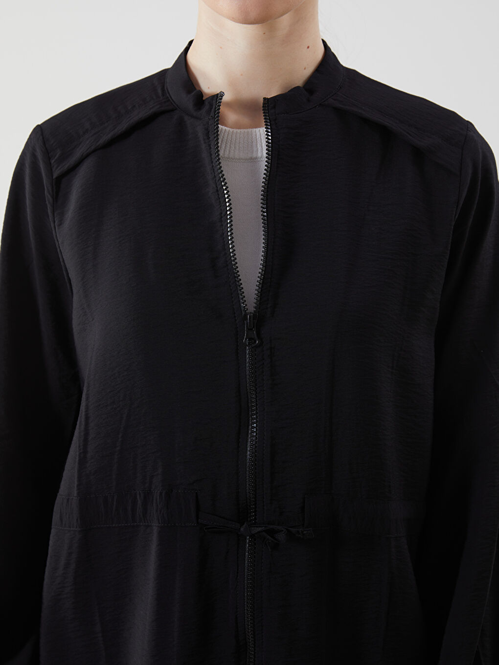 LCW Modest Grandad Collar Women's Shirt Tunic -S5LO08Z8-RQL