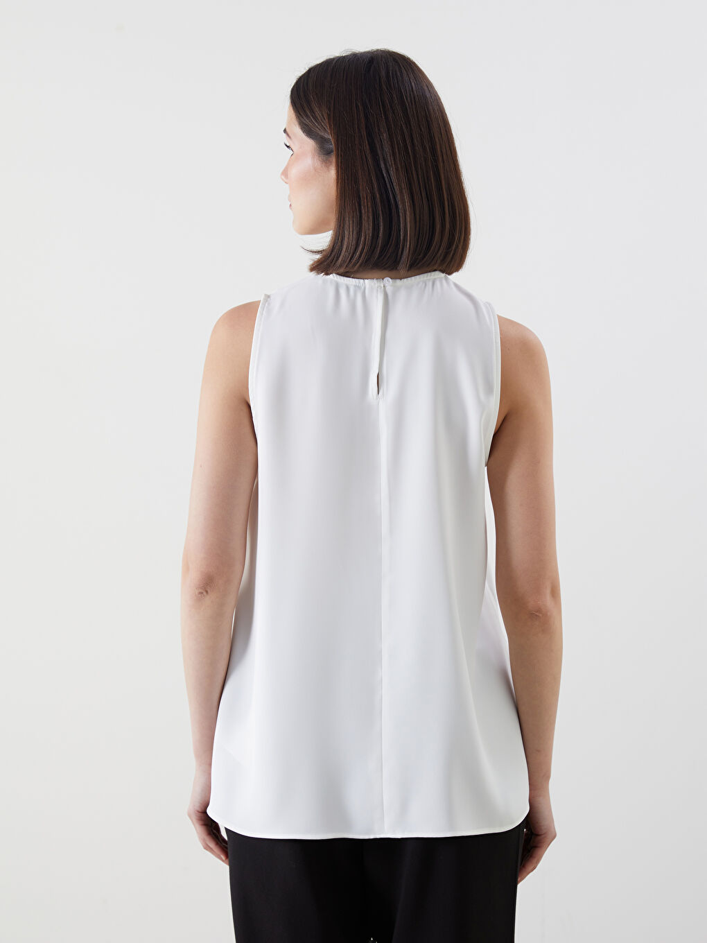 Ekru Bisiklet Yaka Kadın Bluz-3