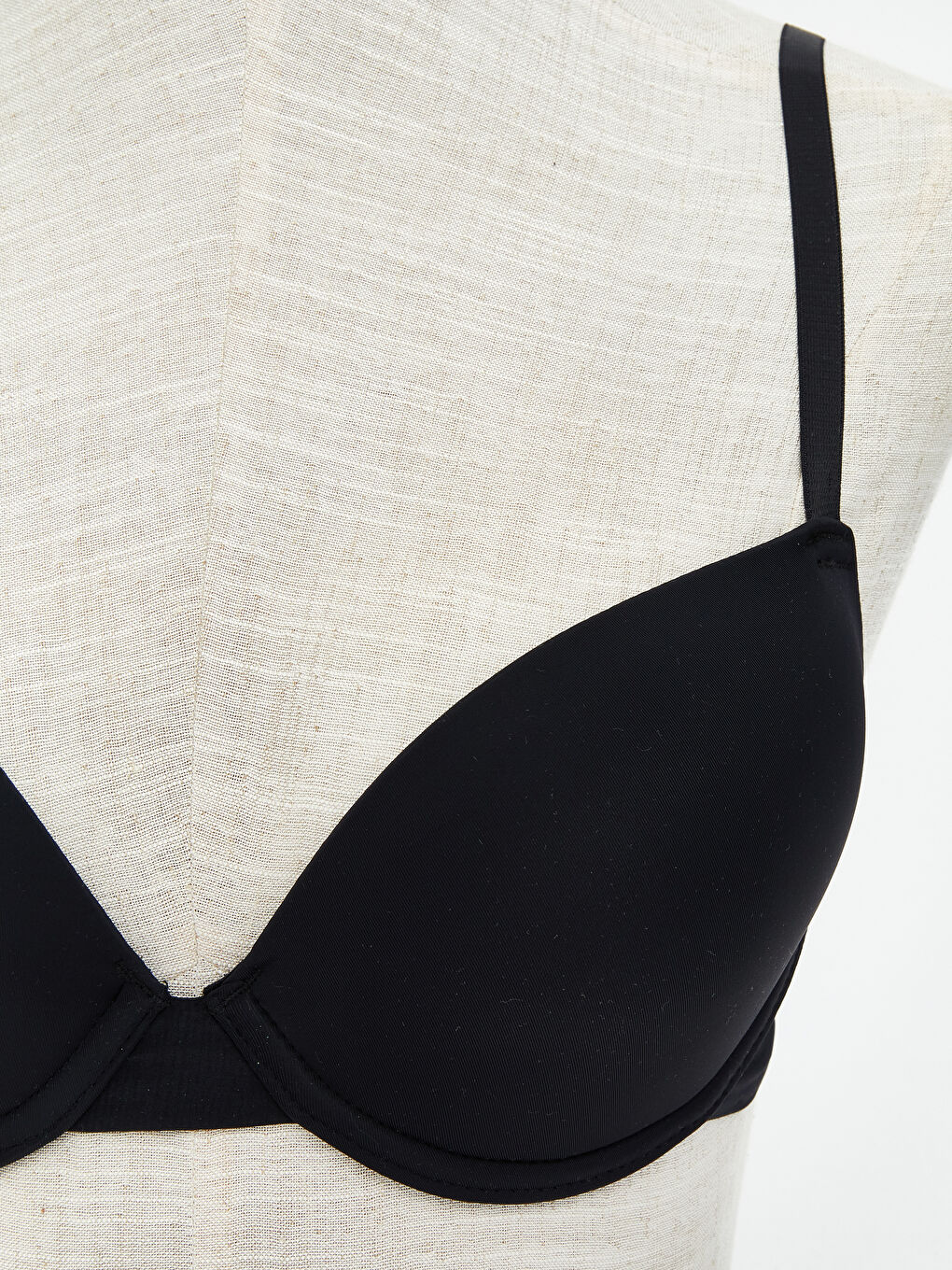 Siyah Balenli Dolgusuz Tişört Sütyen 2'li-4