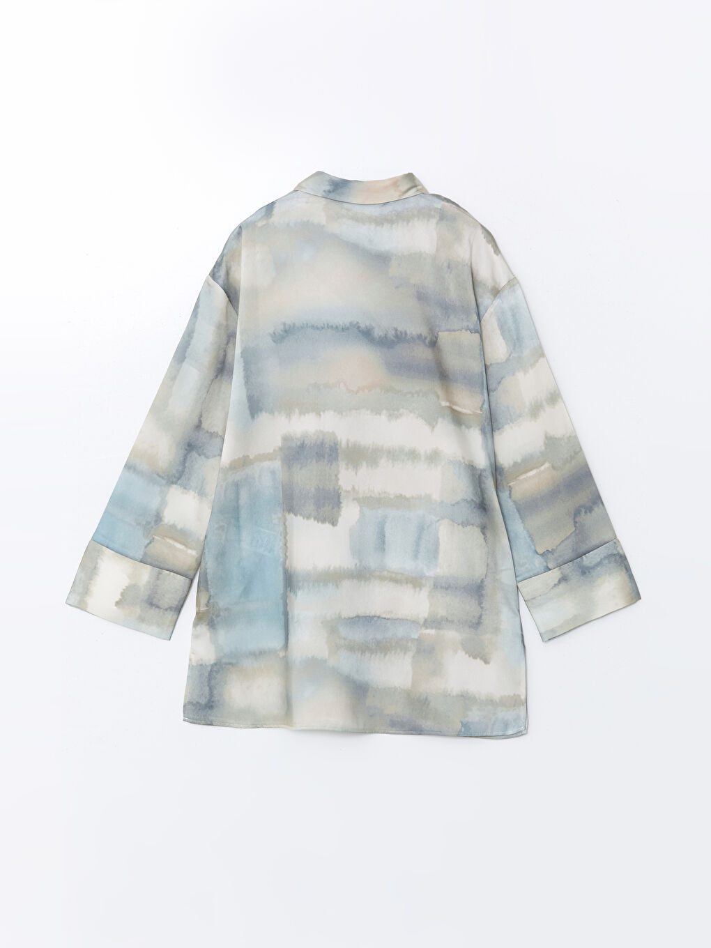 Karışık Desenli Saten Kadın Gömlek Tunik-7