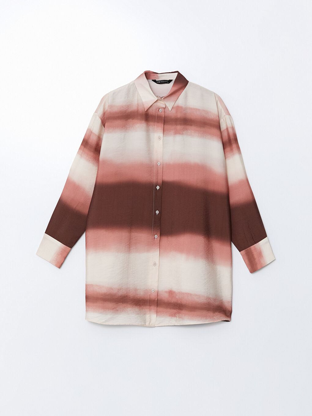 Turuncu Renk Bloklu Kadın Gömlek Tunik-4