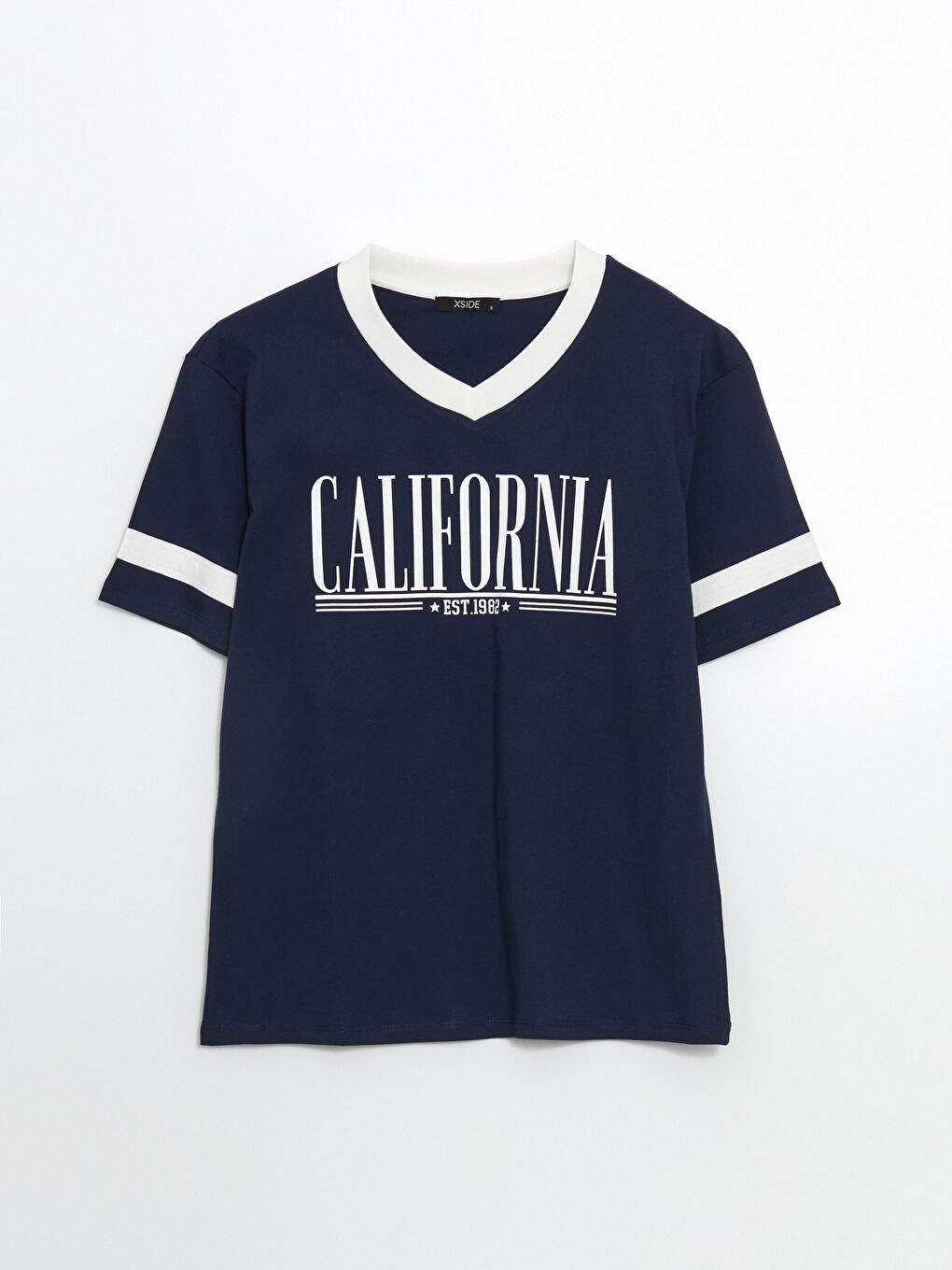 V Neck California Printed Oversized Women'S T-Shirt -S5LO35Z8-R4J