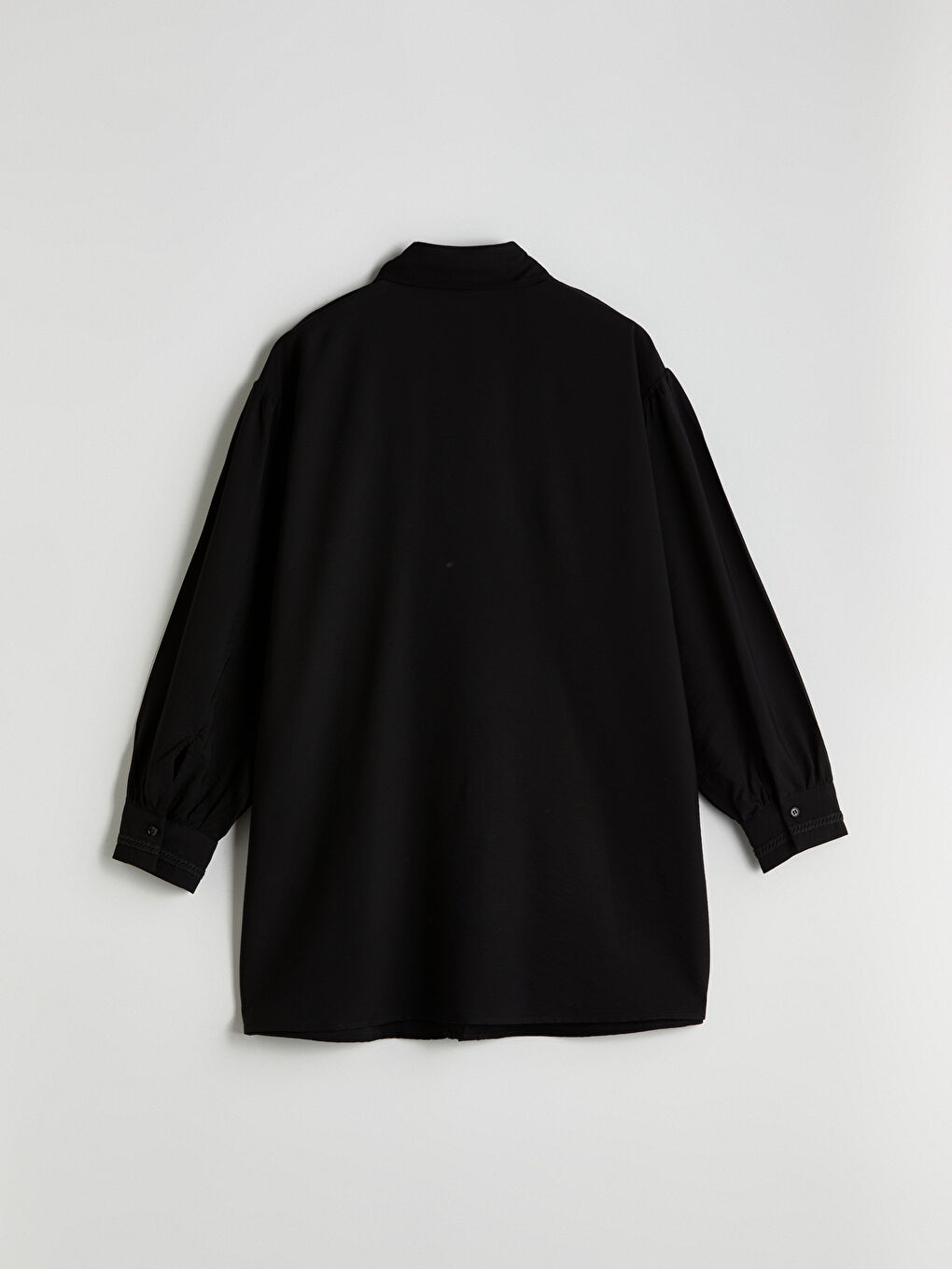 LCW Modest Siyah Oversize Kadın Gömlek Tunik - 5