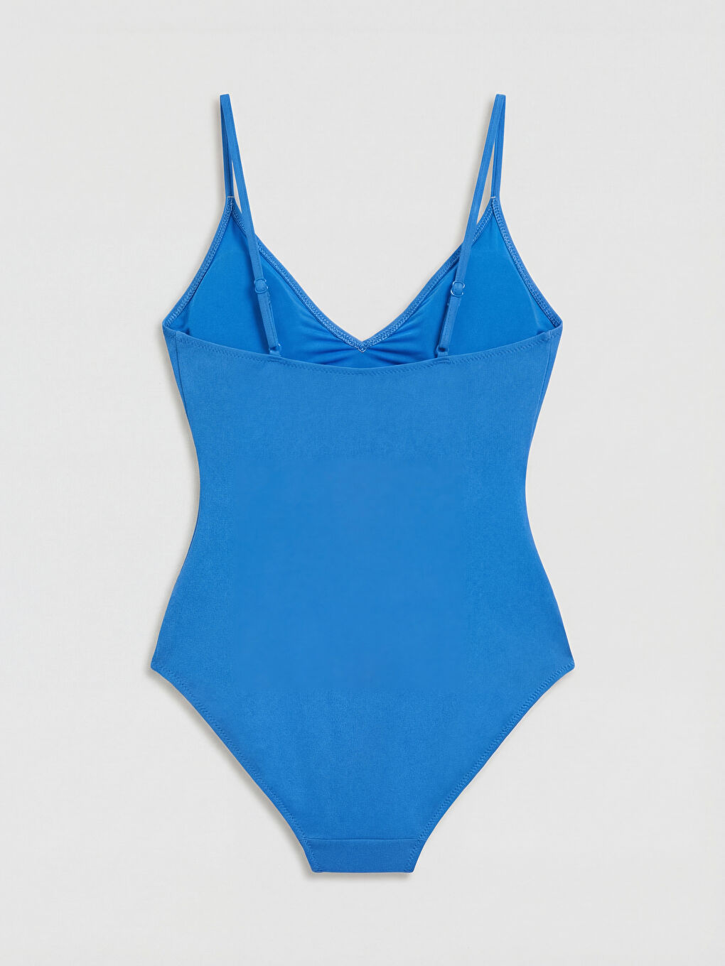 Mavi V Yaka Askılı Kadın Mayo-1