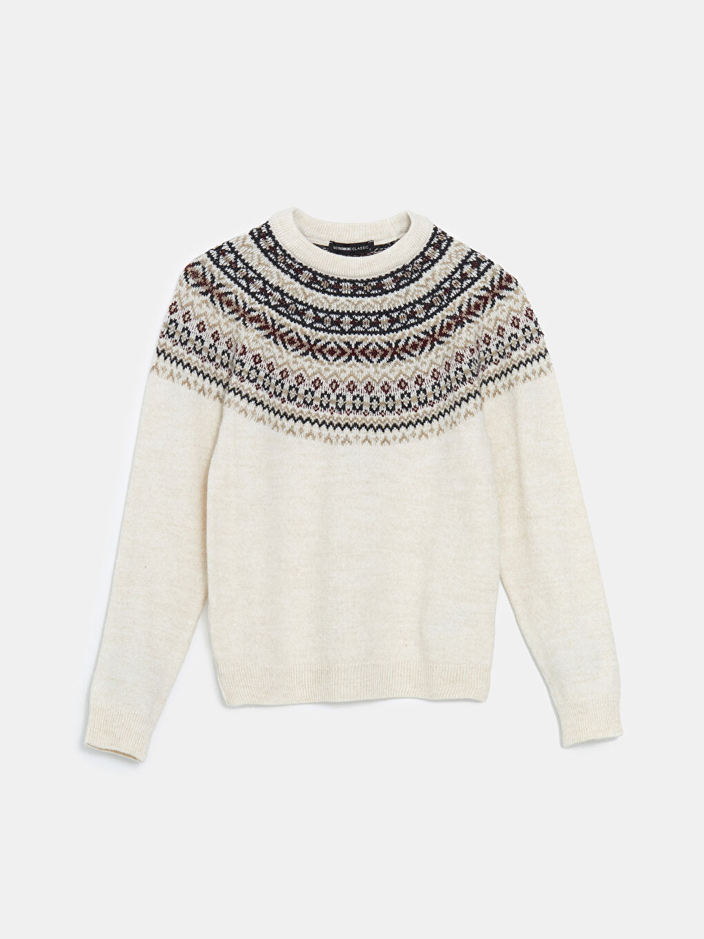 Crew Neck Patterned Women's Knitwear Sweater -S5LP03Z8-MXN