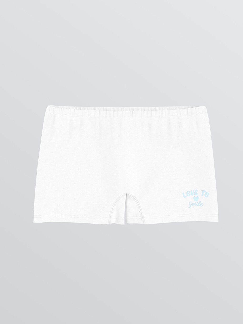 Beyaz Kız Çocuk Yazı Baskılı Boxer