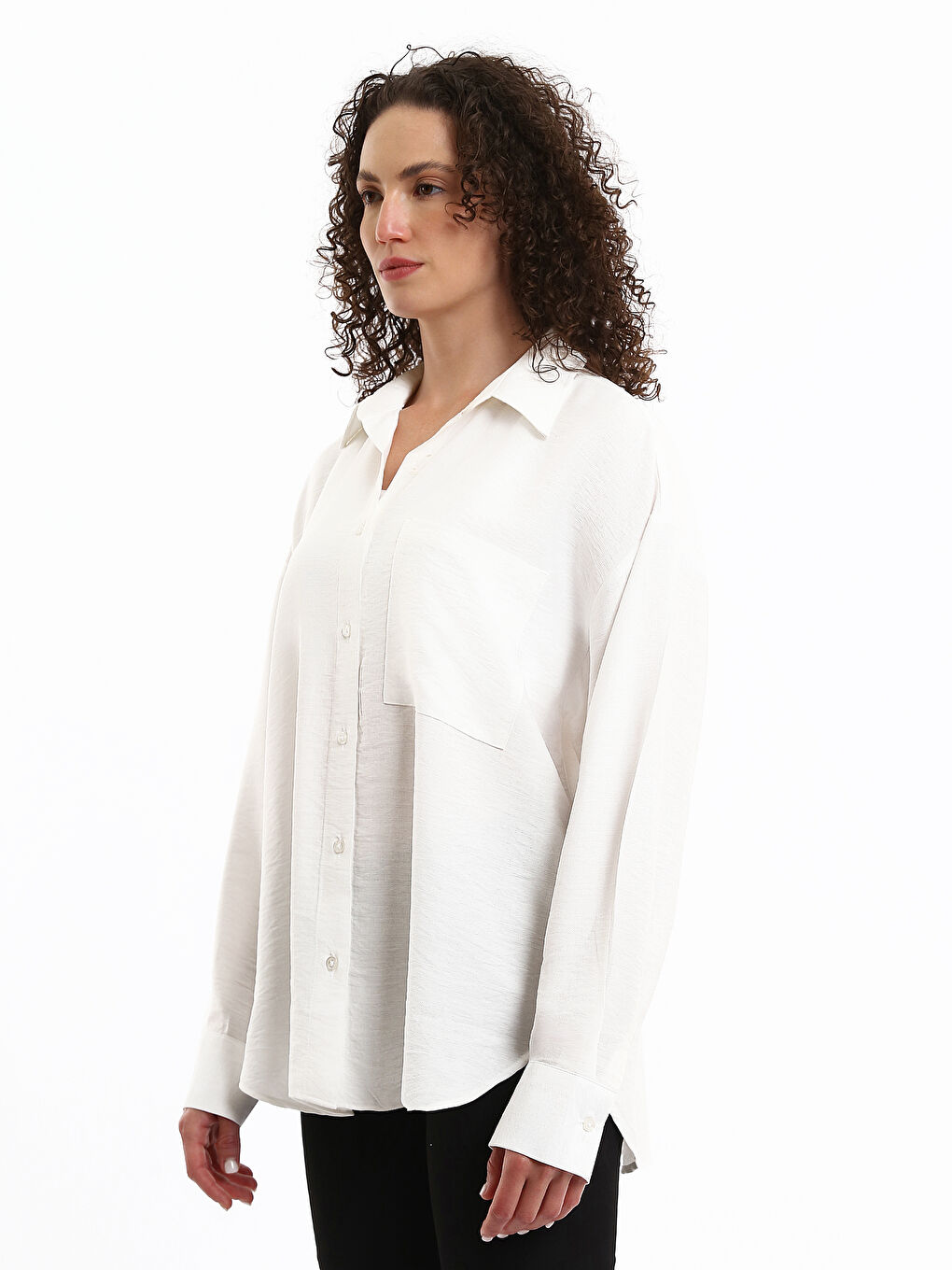 Loose Fit Long Sleeve Women's Shirt-3