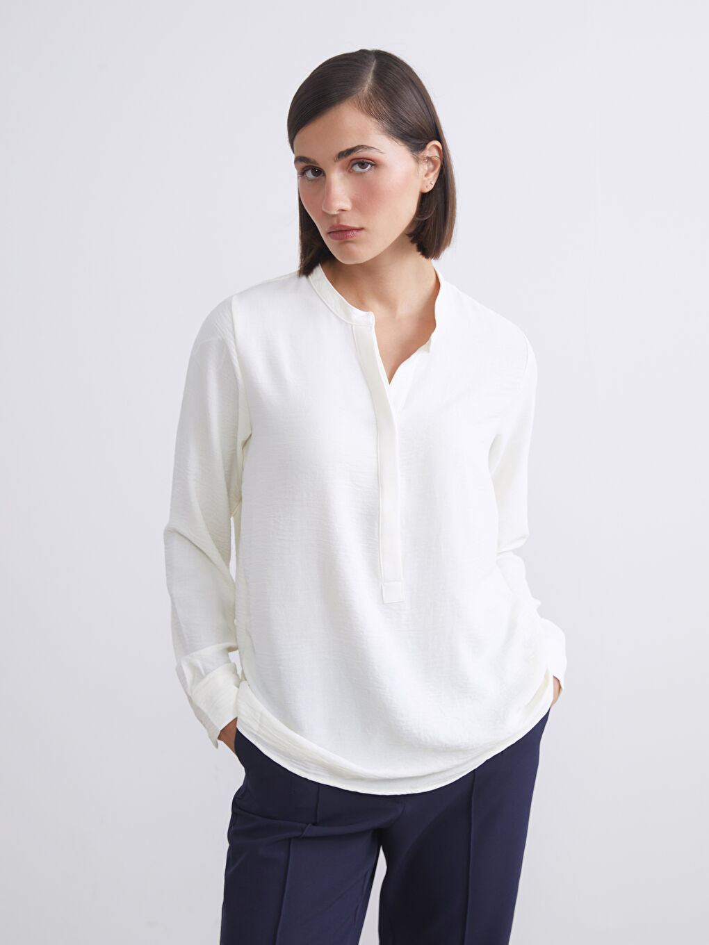 Notch Neck Blouse