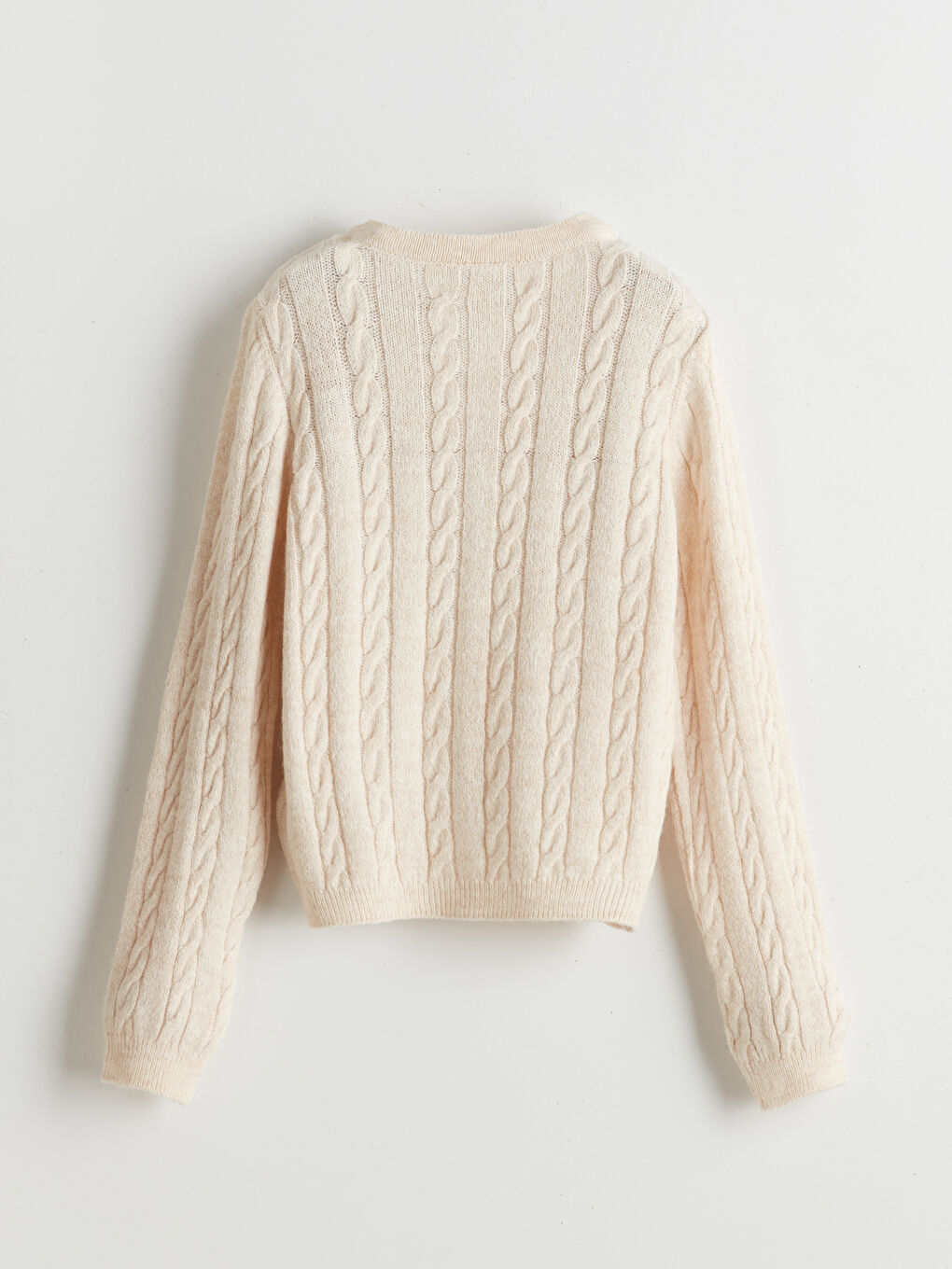 Crew Neck Girls Knitted Cardigan -S5LP65Z4-FES