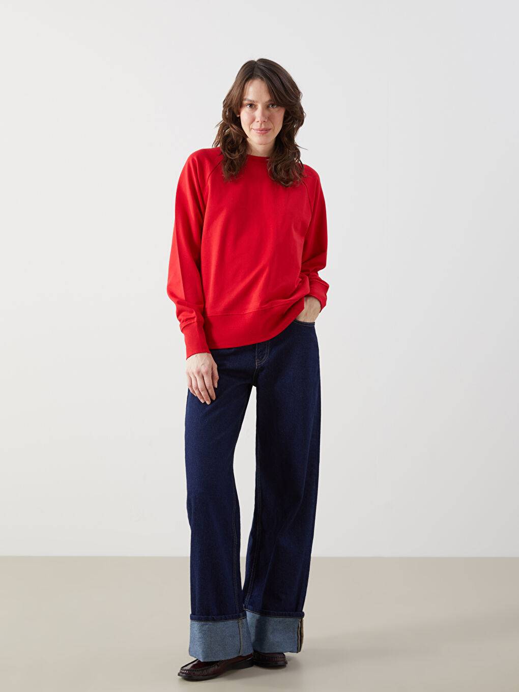 Crew Neck Oversize Women's Sweatshirt -S5LP71Z8-HPM