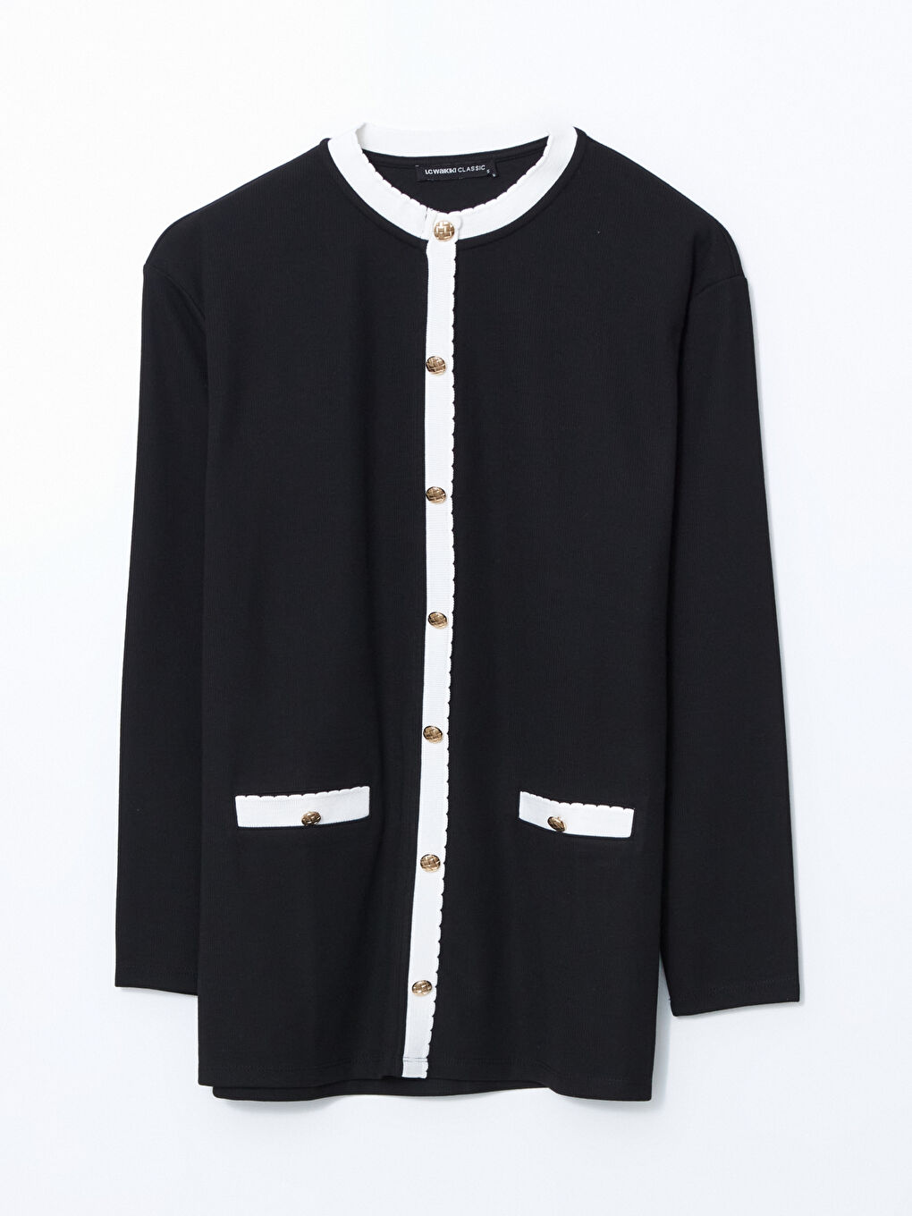 Siyah Bisiklet Yaka Kadın Tunik-4