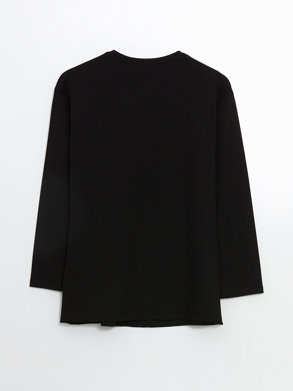 Siyah Bisiklet Yaka Kurdele Baskılı Kadın Tunik-5