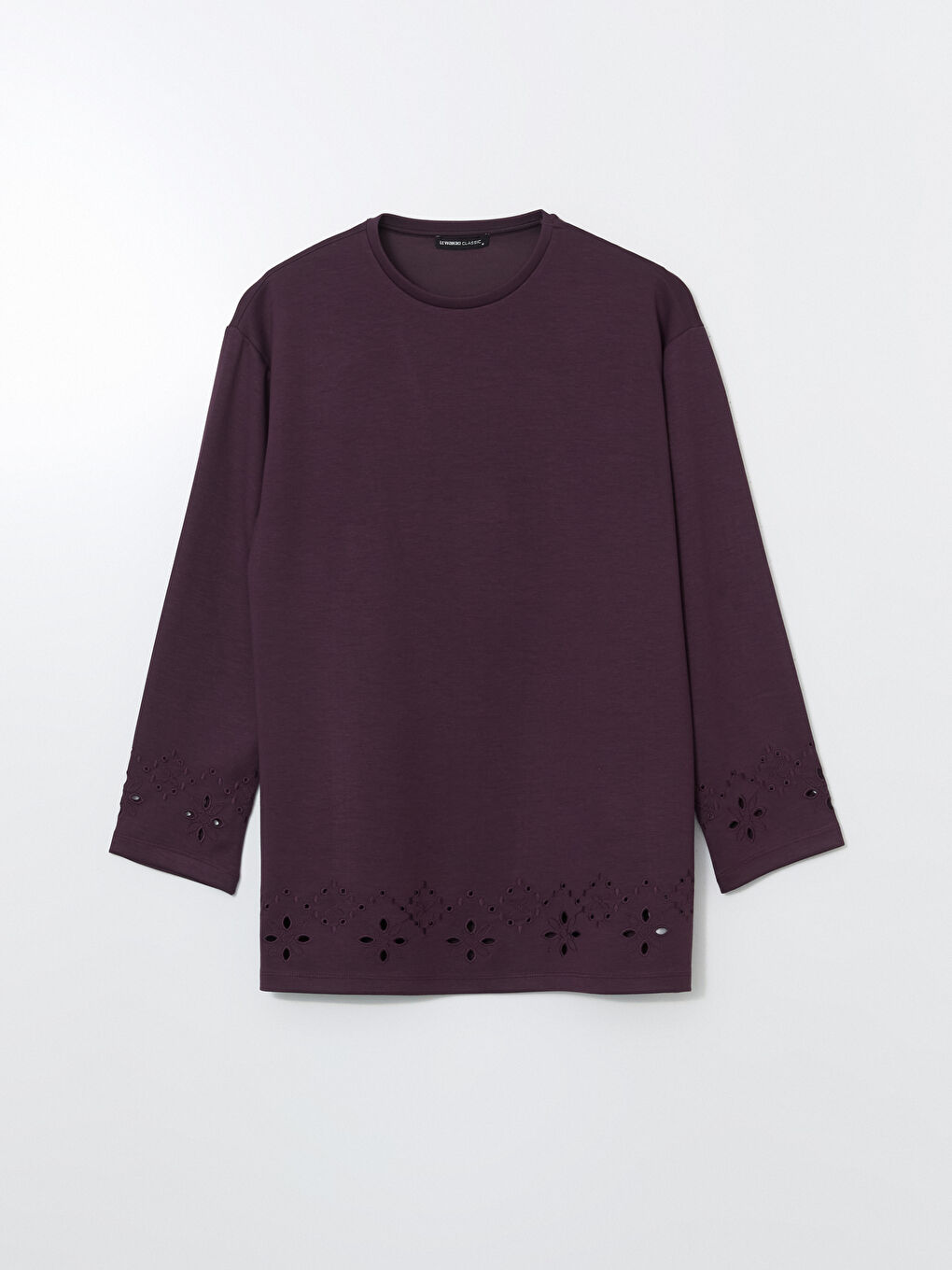 Mürdüm Bisiklet Yaka Nakışlı Kadın Tunik-4