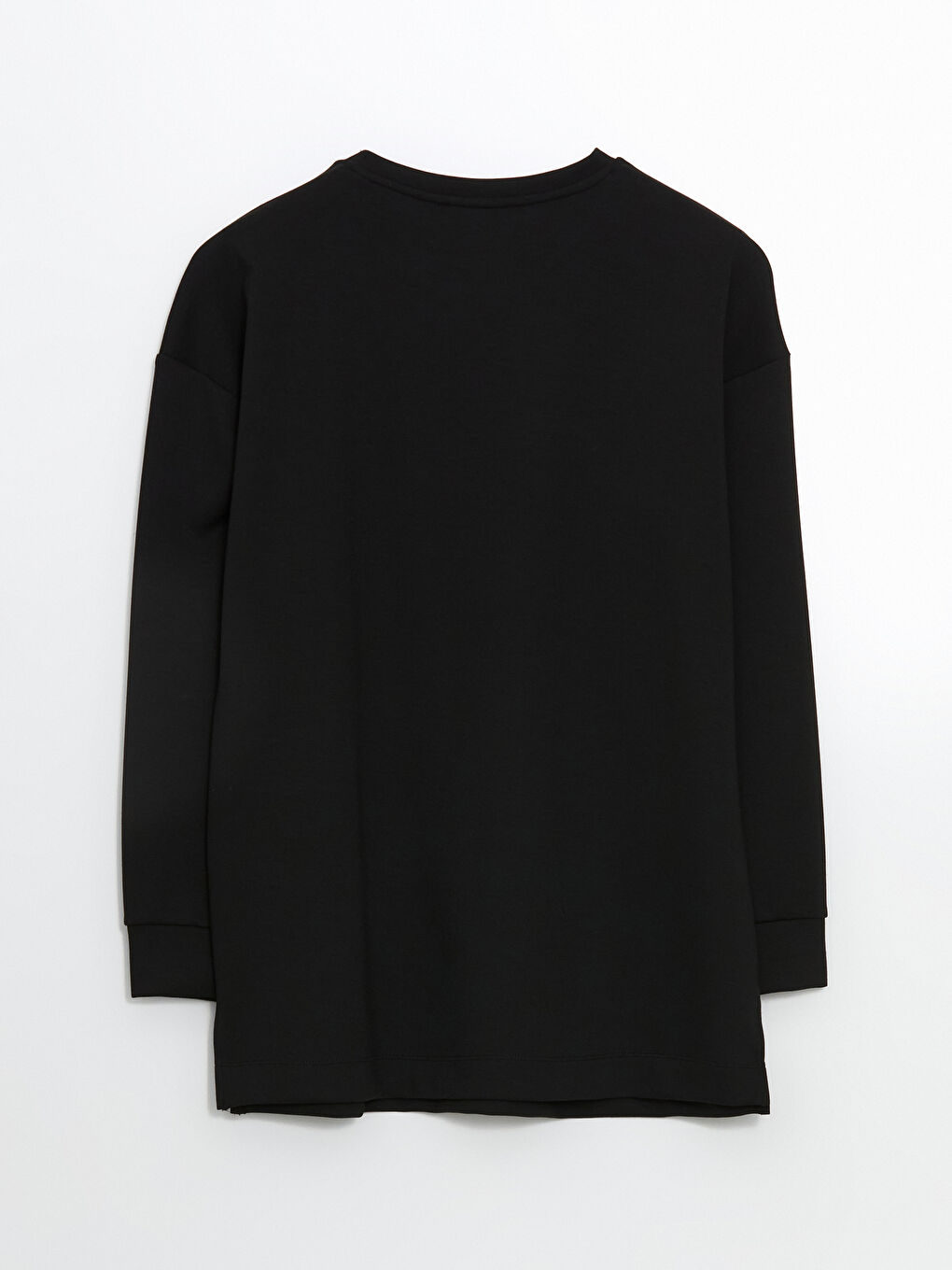 Siyah Bisiklet Yaka Kelebek İşlemeli Kadın Tunik-5