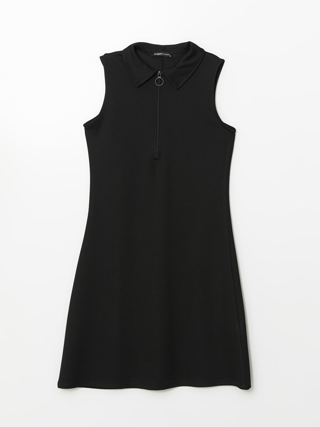 Siyah Polo Yaka A Kesim Elbise-4