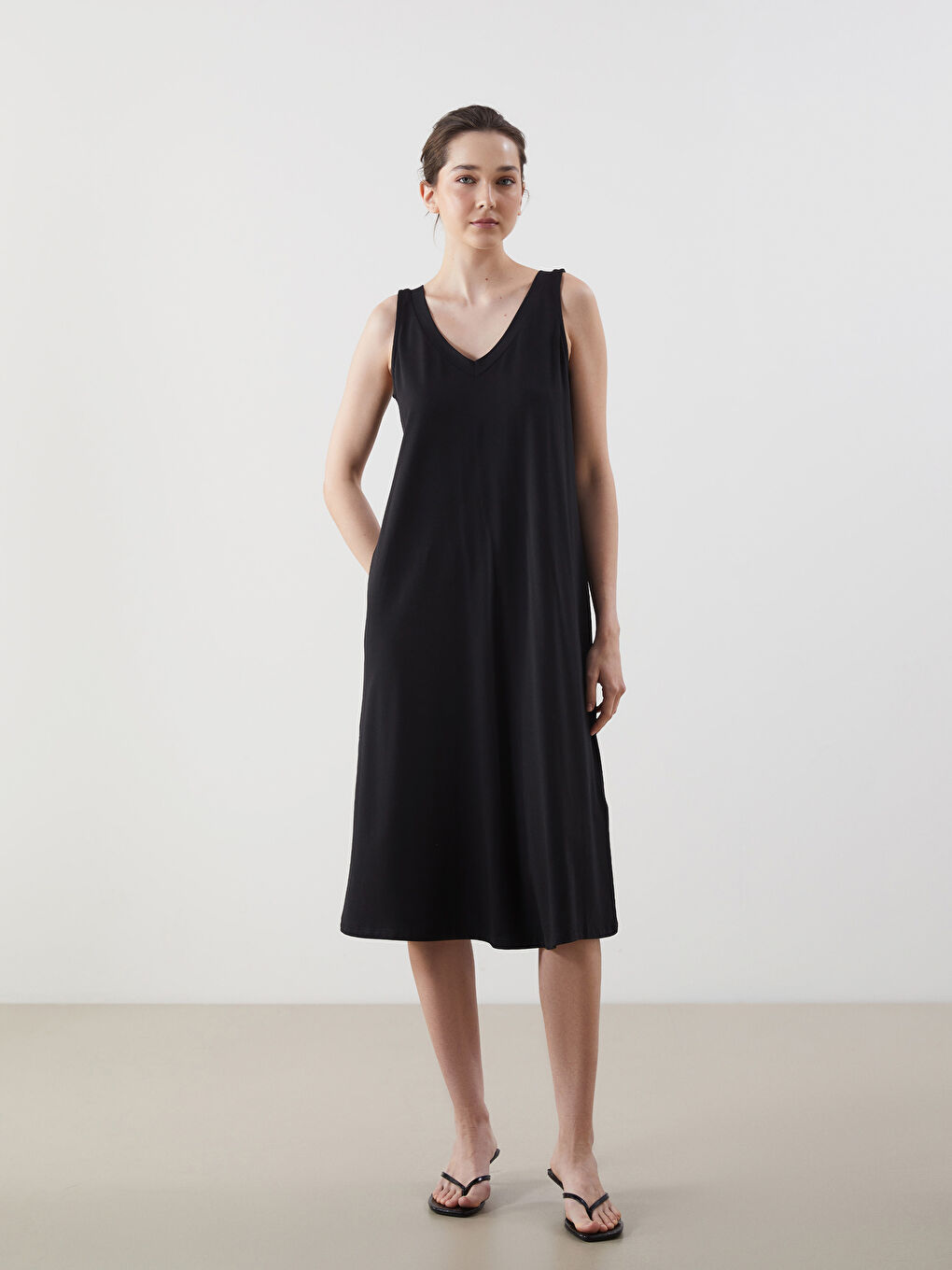 Plain Pleated Women's Dress -S5LP86Z8-CVL