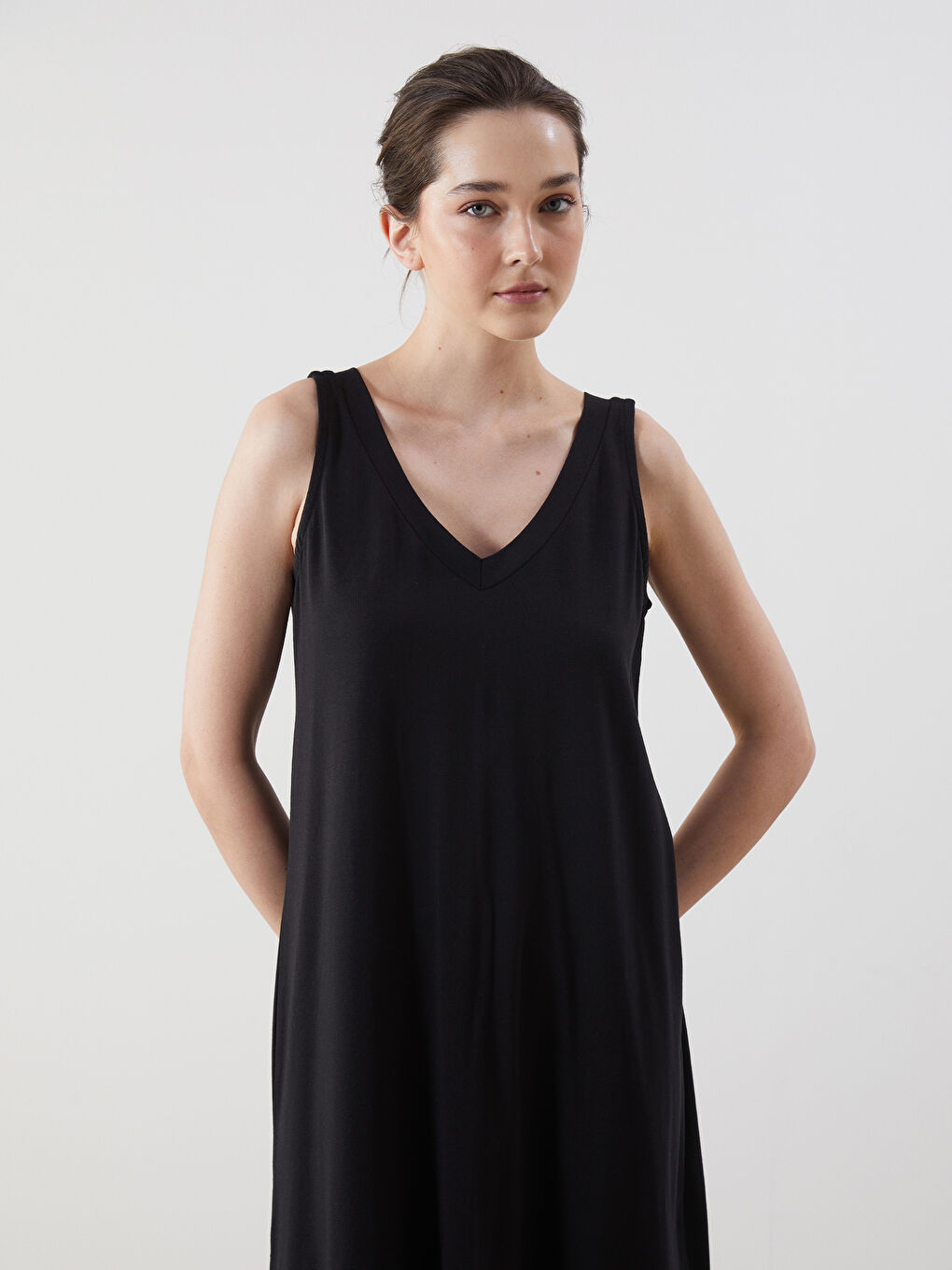 Plain Pleated Women's Dress -S5LP86Z8-CVL