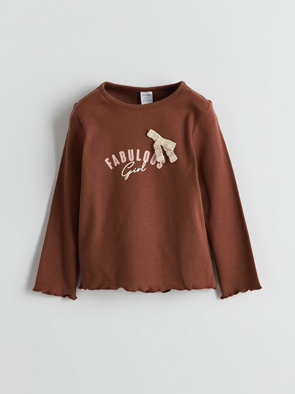 Crew Neck Long Sleeve Printed Girl T-shirt -S5LQ28Z1-R1R