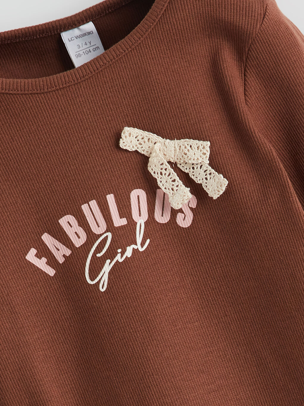 Crew Neck Long Sleeve Printed Girl T-shirt -S5LQ28Z1-R1R