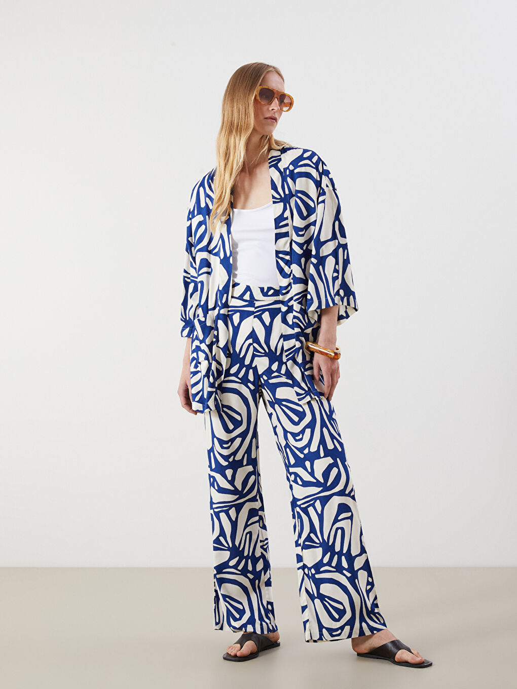 Elasticated Waist Patterned Women's Trousers