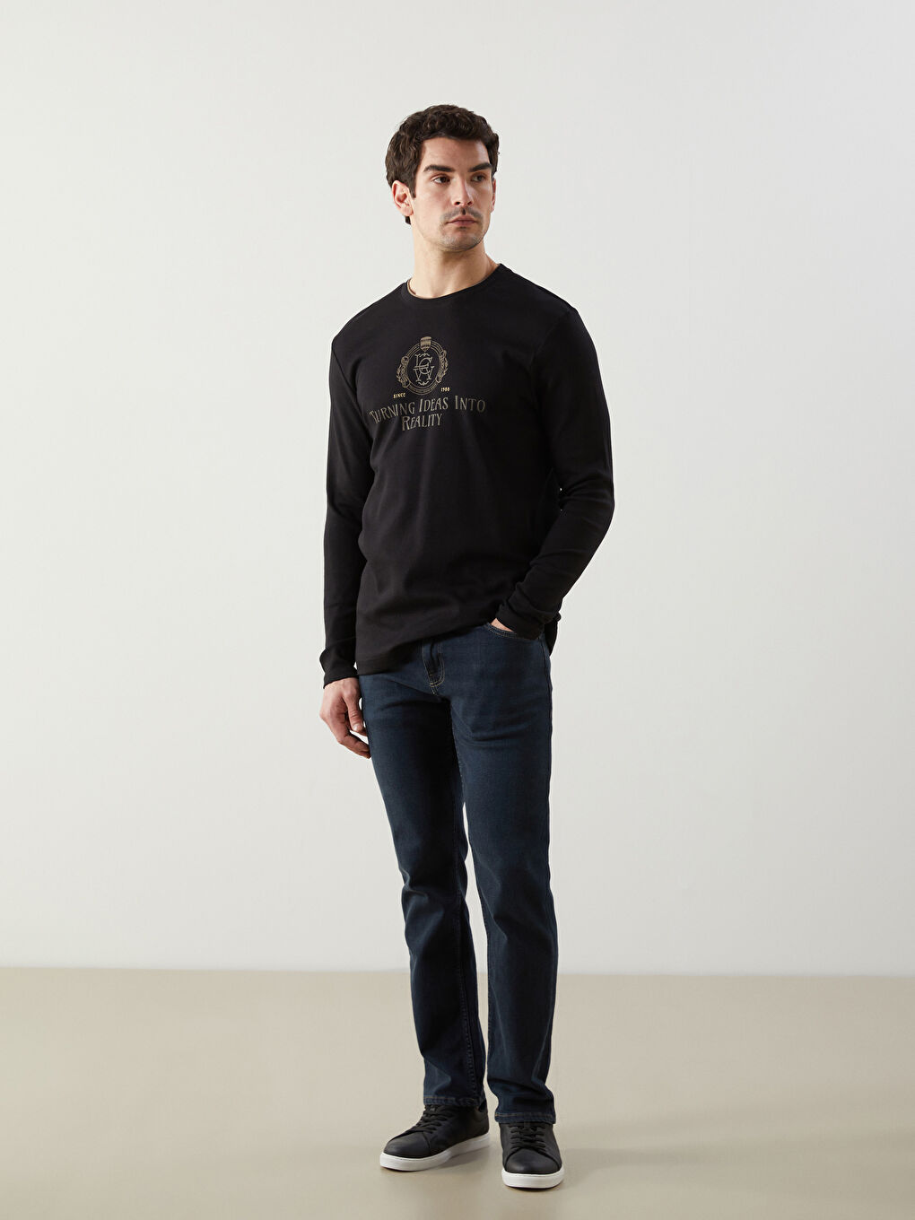Crew Neck Long Sleeve Printed Men's Sweatshirt -S5LQ39Z8-CVL