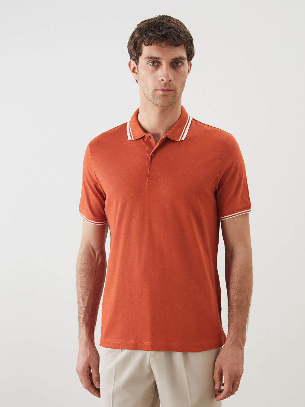 Polo Neck Short Sleeve Pique Men's T-Shirt -S5LQ62Z8-GMC