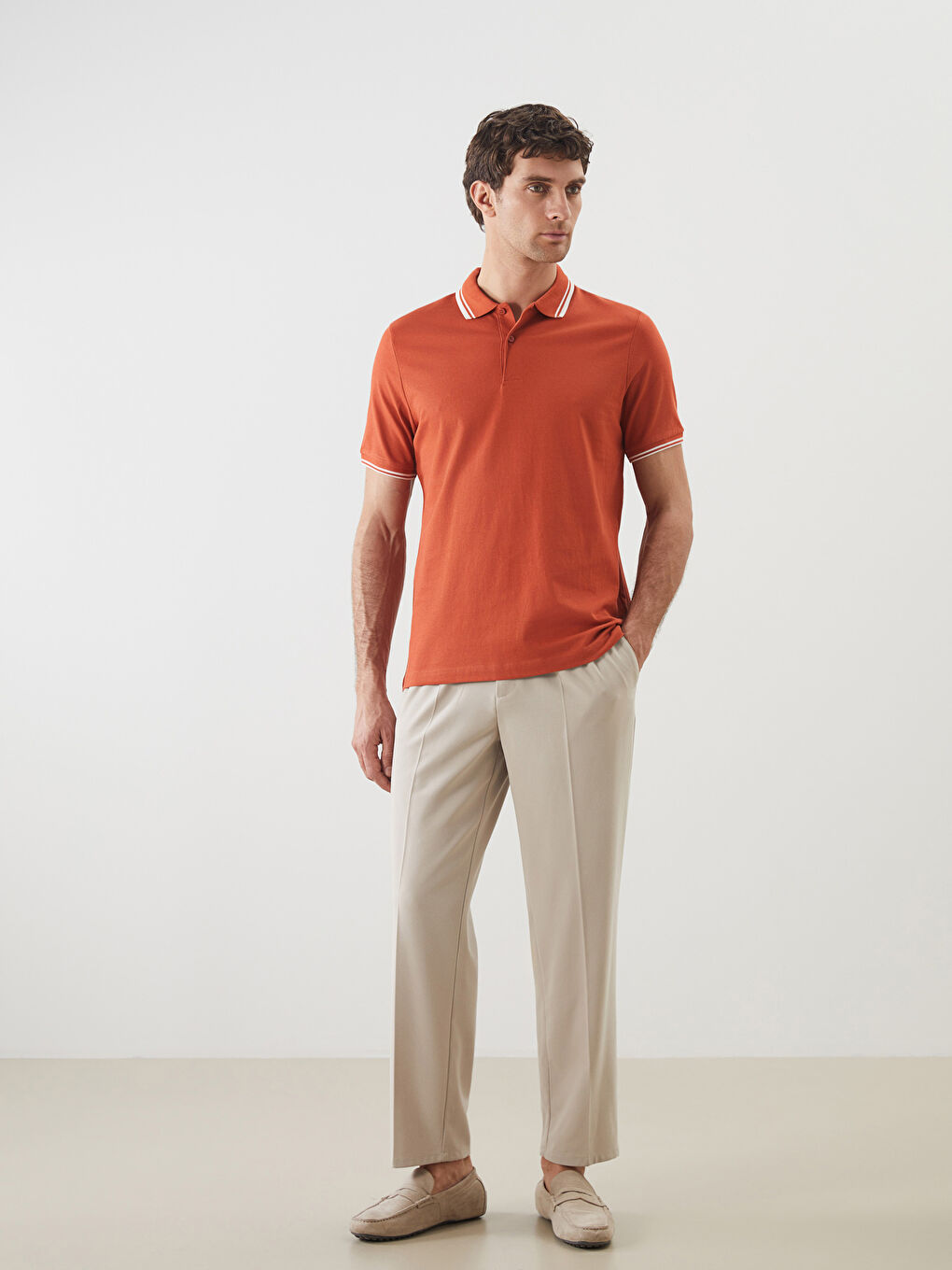 Polo Neck Short Sleeve Pique Men's T-Shirt -S5LQ62Z8-GMC