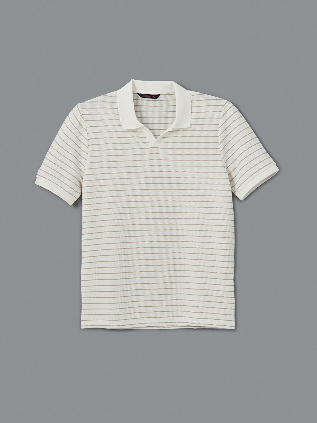 Polo Neck Short Sleeve Striped Men's T-Shirt -S5LQ64Z8-ELZ