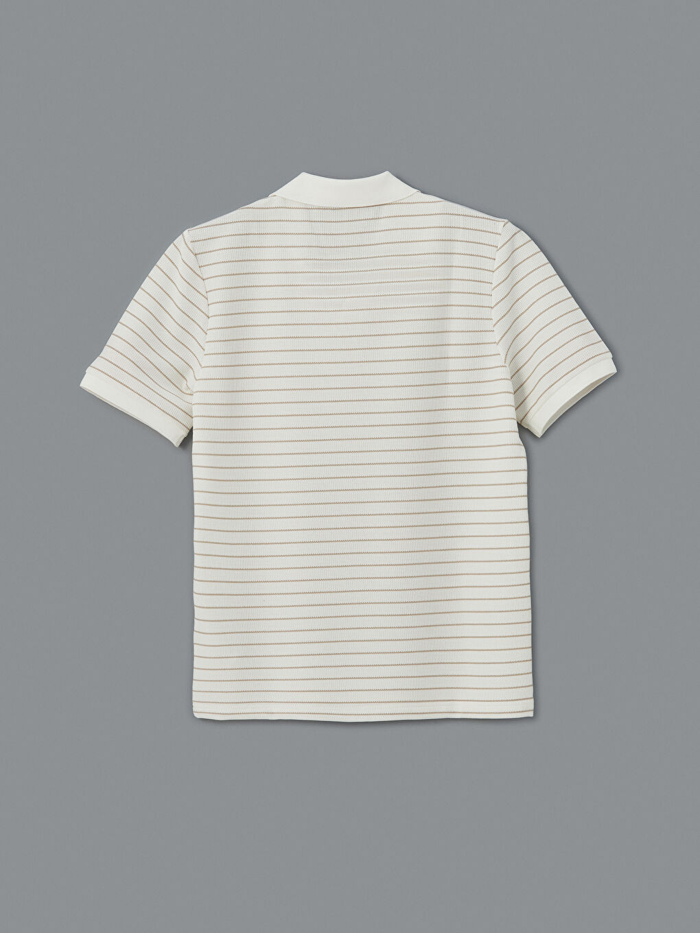 Polo Neck Short Sleeve Striped Men's T-Shirt -S5LQ64Z8-ELZ