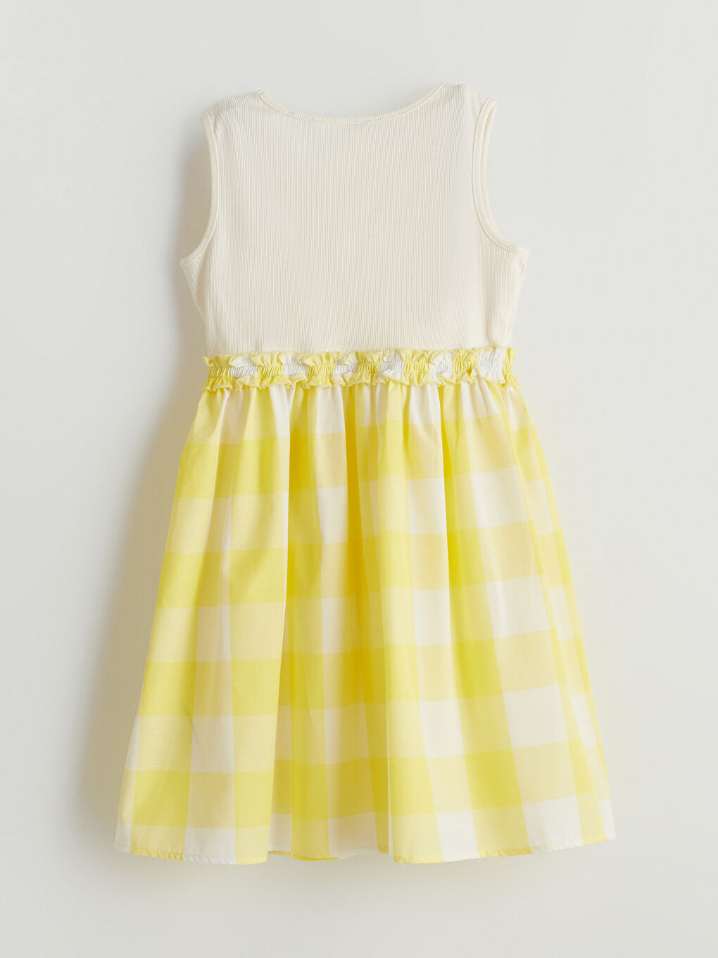 Crew Neck Plaid Girls' Dress-1