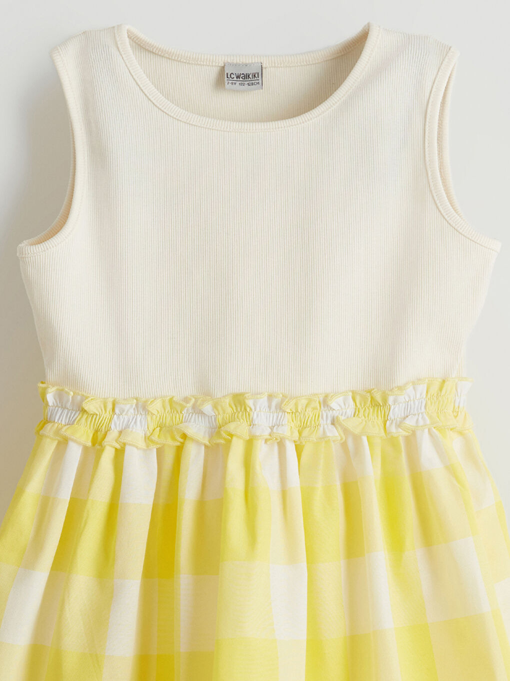 Crew Neck Plaid Girls' Dress-2