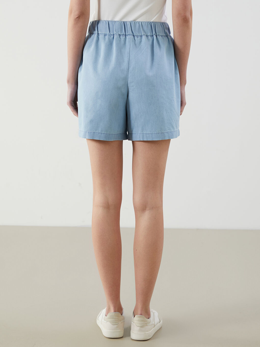 Elasticated Waist Women's Denim Shorts -S5LQ81Z8-315