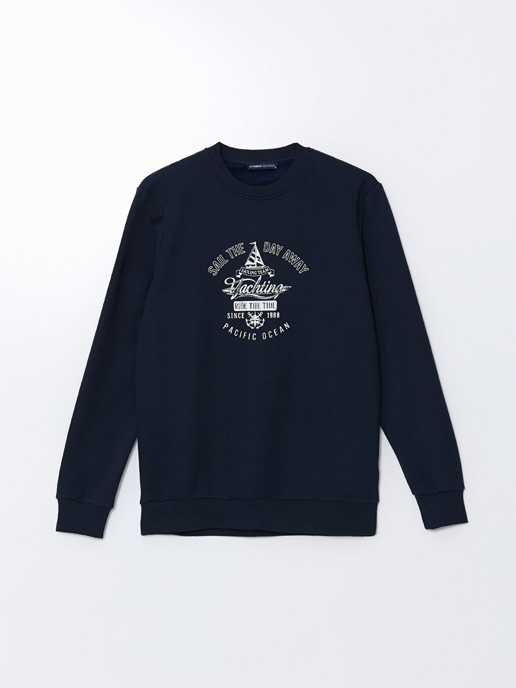 Crew Neck Printed Men's Thick Sweatshirt-8
