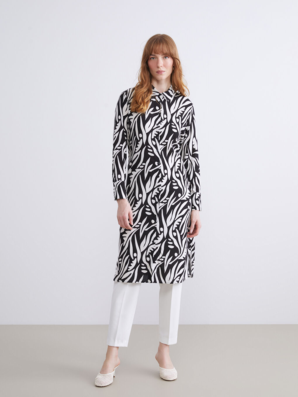 Patterned Women's Shirt Tunic-3