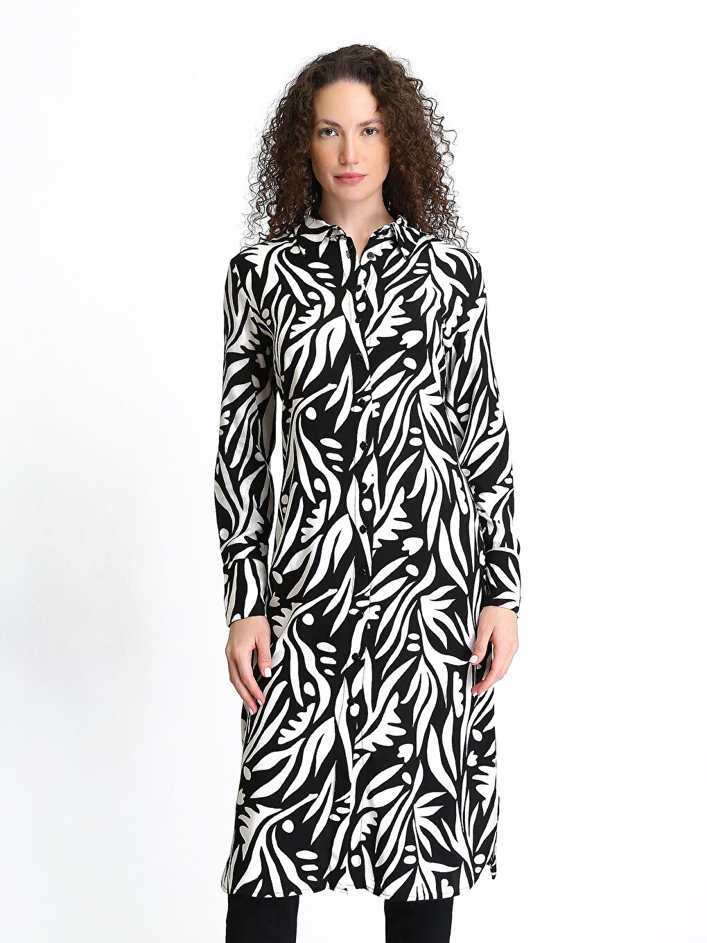 Patterned Women's Shirt Tunic-1