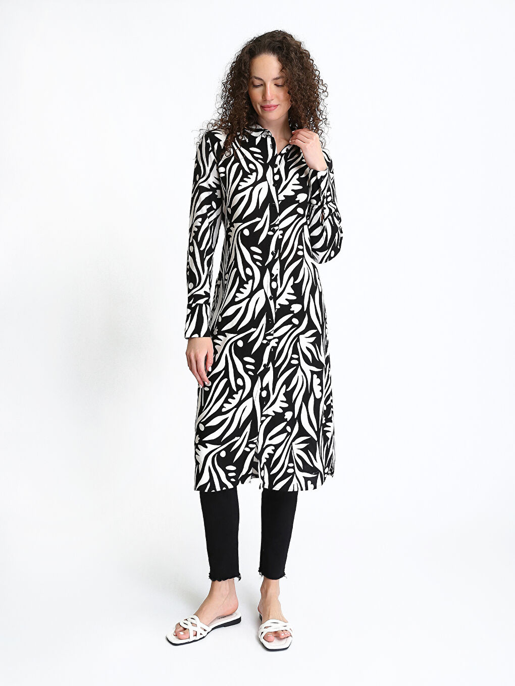 Patterned Women's Shirt Tunic-2