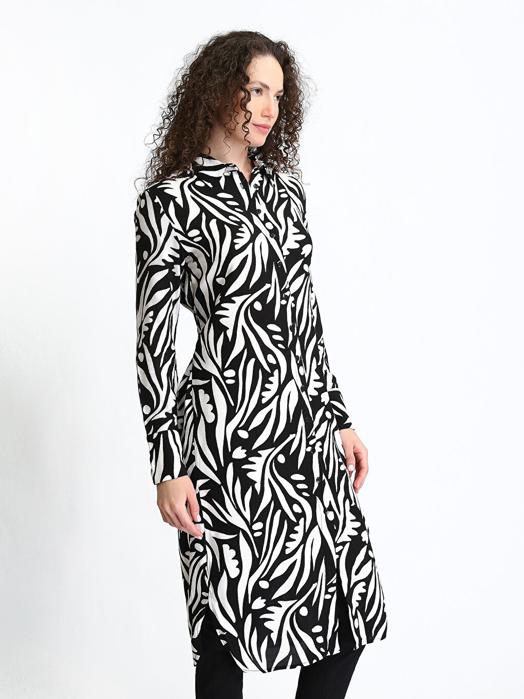 Patterned Women's Shirt Tunic-6