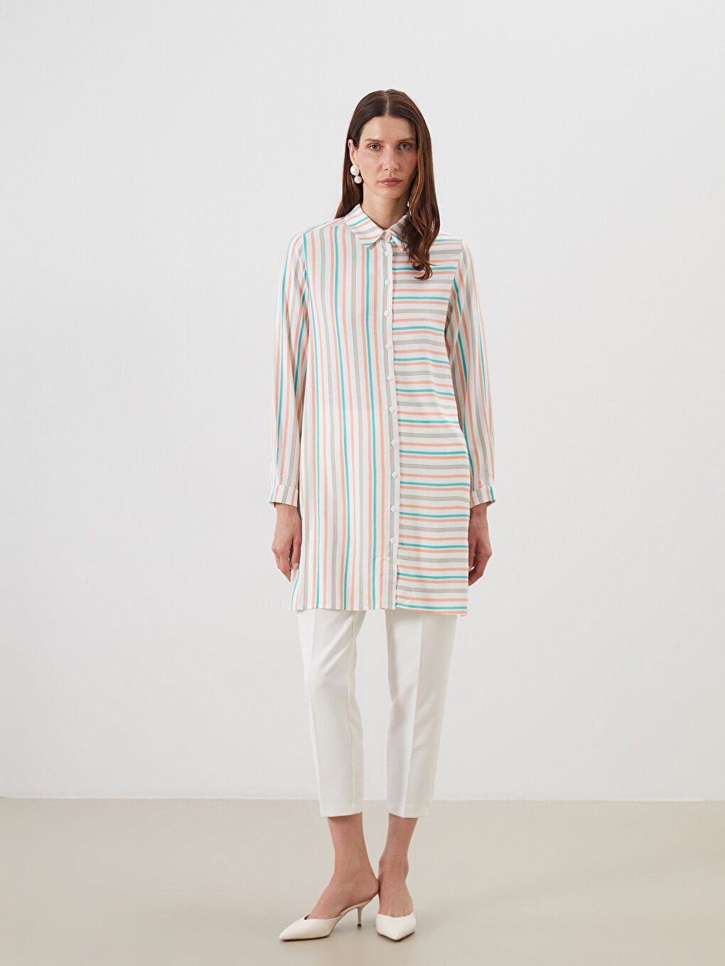 Striped Women's Shirt Tunic-1